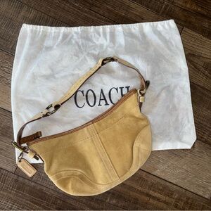 Coach Beige Suede Shoulder Bag